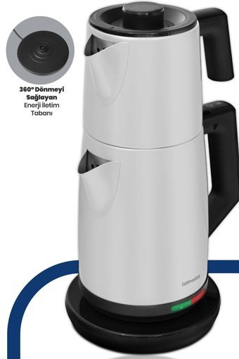 Karaca Çaysever Pro Konuşan Otomatik Cam Demlikli 2500 W Işıklı Cam Gövdeli Siyah Çay Makinesi