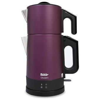 Evia Ladem Çelik Demlikli 1800 W Işıklı Çelik Gövdeli Mor Retro Çay Makinesi