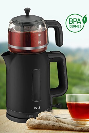 Homend 1716 Royaltea Konuşan Otomatik Cam Demlikli 1800 W Çelik Gövdeli İnox Çay Makinesi