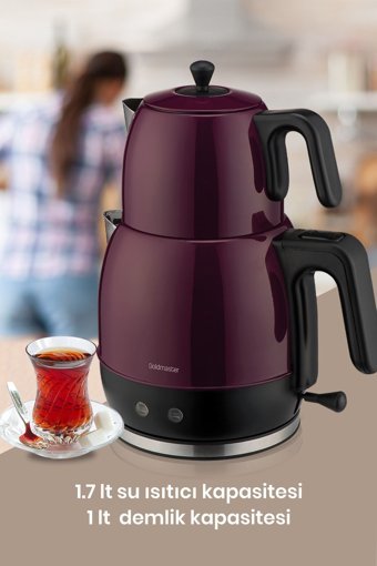 Karaca Berry Tea X Çelik Demlikli 1700 W Çelik Gövdeli Çay Makinesi