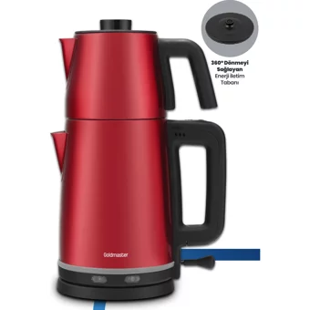 Karaca Berry Tea XL 2 In1 Çelik Demlikli 1700 W Çelik Gövdeli Beyaz Çay Makinesi