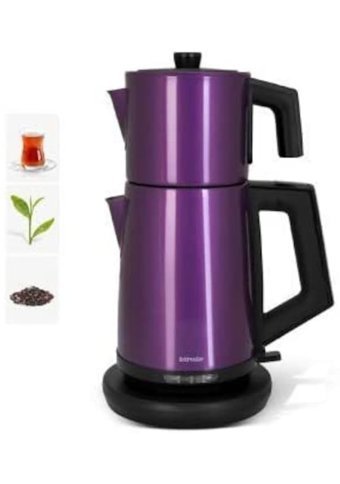 Karaca Cam Demlikli 1500 W Işıklı Plastik Gövdeli Kırmızı Siyah Çay Makinesi