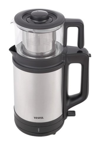 Arzum AR 3080 Çelik Demlikli 1650 W Işıklı Çelik Gövdeli Kırmızı Çay Makinesi
