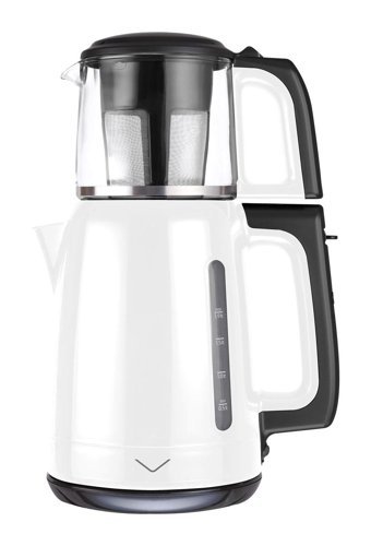 Arçelik 3284 Gurme Cam Demlikli 1750 W Işıklı Cam Gövdeli Beyaz Çay Makinesi