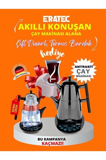 H.Koenig TI 600 Otomatik Çelik Demlikli 1650 W Işıklı Çelik Gövdeli Siyah Retro Çay Makinesi