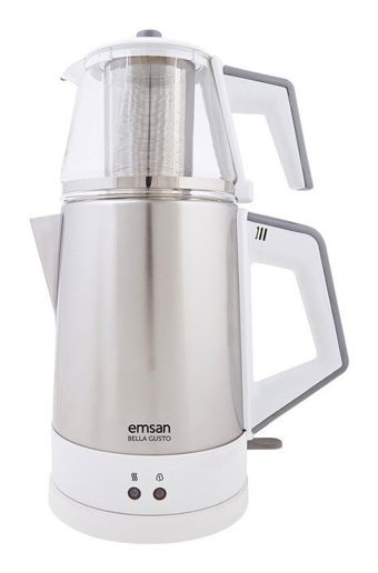 English Home CMK 6001 Cam Demlikli 1800 W Işıklı Çelik Gövdeli Bakır Retro Çay Makinesi