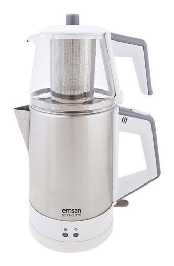 English Home CMK 6001 Cam Demlikli 1800 W Işıklı Çelik Gövdeli Bakır Retro Çay Makinesi