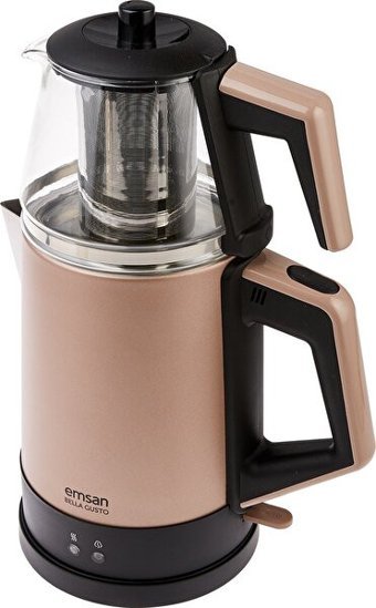 Goldstar ST 7305G Otomatik Çelik Demlikli 2200 W Işıklı Çelik Gövdeli Pembe Retro Çay Makinesi