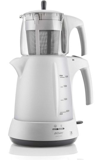 Goldmaster Demlika Otomatik Cam Demlikli 1650 W Işıklı Plastik Gövdeli Pembe Retro Çay Makinesi