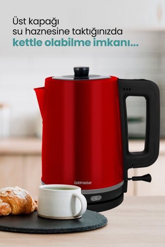 Karaca Glass Tea XL 2 in 1 Cam Demlikli 1900 W Işıklı Cam Gövdeli Ocean Wave Çay Makinesi