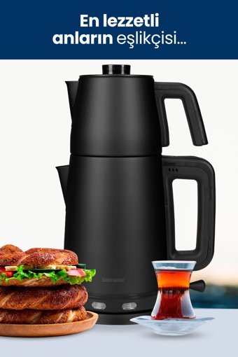 Karaca Glass Tea Xl 2 In 1 Cam Demlikli 1900 W Işıklı Cam Gövdeli Antrasit Çay Makinesi