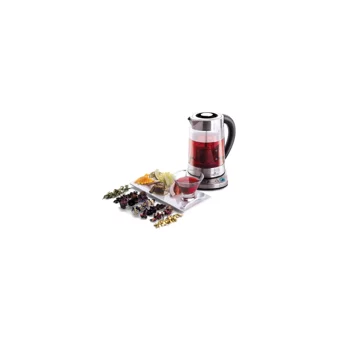 Goldmaster Chaidem Otomatik Çelik Demlikli 2200 W Işıklı Çelik Gövdeli Kırmızı Retro Çay Makinesi