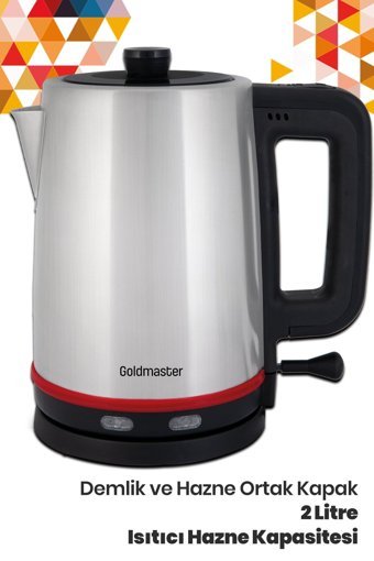 Karaca Maxi Tea XL Cam Demlikli 1700 W Plastik Gövdeli Cranberry Kırmızı Çay Makinesi