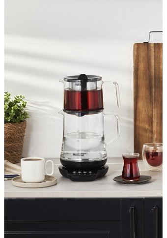 Kıng KCM 330 Cam Demlikli 1800 W Cam Gövdeli Kırmızı Çay Makinesi