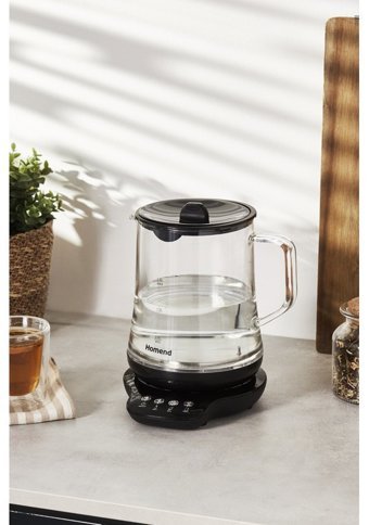 Kıng KCM 330 Cam Demlikli 1800 W Cam Gövdeli Kırmızı Çay Makinesi