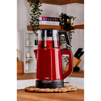 Arzum AR 3136 Teamond Cam Demlikli 1800 W Işıklı Cam Gövdeli Siyah Çay Makinesi