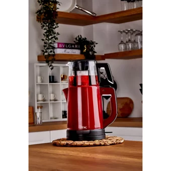 Arzum AR 3136 Teamond Cam Demlikli 1800 W Işıklı Cam Gövdeli Siyah Çay Makinesi
