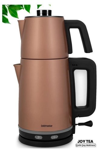 Gastroback Otomatik Çelik Demlikli 1500 W Işıklı Çelik Gövdeli Gri Retro Çay Makinesi