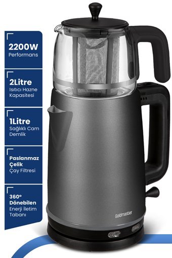 Karaca 1501 Cam Demlikli 1500 W Plastik Gövdeli Siyah Çay Makinesi