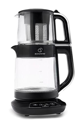 Korkmaz Çaytema Çelik Demlikli 1600 W Çelik Gövdeli Turkuaz Çay Makinesi