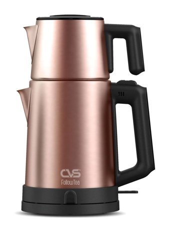 Emsan Bella Gusto Çelik Demlikli 1800 W Işıklı Çelik Gövdeli Beyaz Retro Çay Makinesi