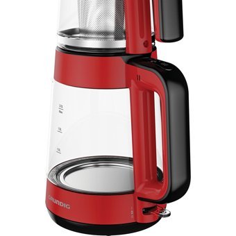 Karaca Çelik Demlikli 1650 W Çelik Gövdeli Kırmızı Retro Çay Makinesi
