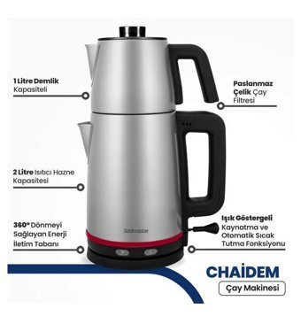 Karaca Berry Tea XL 2 In1 Çelik Demlikli 1700 W Çelik Gövdeli Pembe Çay Makinesi