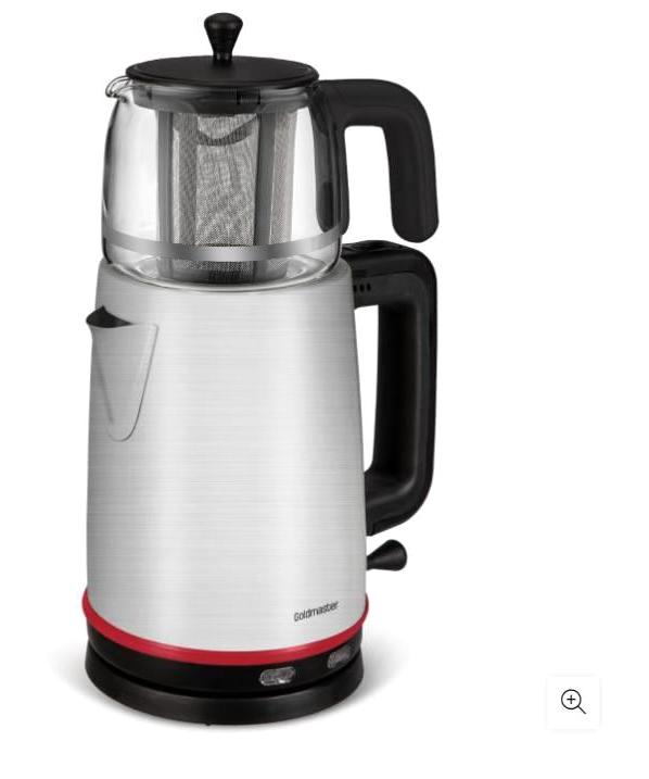 Karaca Keyfi Çay Çelik Demlikli 1650 W Çelik Gövdeli Redgold Çay Makinesi