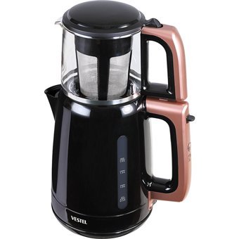 Arzum 3293 Çelik Demlikli 1650 W Işıklı Çelik Gövdeli İnox Çay Makinesi