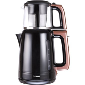 Arzum 3293 Çelik Demlikli 1650 W Işıklı Çelik Gövdeli İnox Çay Makinesi