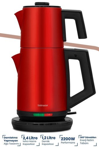 Karaca Just Coffee Aroma 2 In 1 Cam Demlikli 650 W Plastik Gövdeli Rose Gold Çay Makinesi