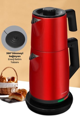 Karaca Just Coffee Aroma 2 In 1 Cam Demlikli 650 W Plastik Gövdeli Rose Gold Çay Makinesi
