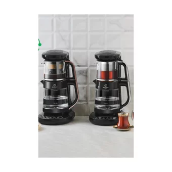 Korkmaz Demkolik Çelik Demlikli 1600 W Çelik Gövdeli Pembe Çay Makinesi