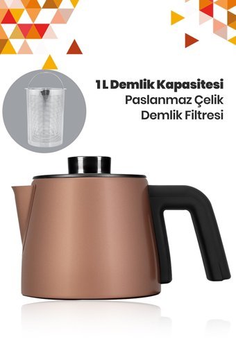 Karaca Maxi Tea XL Cam Demlikli 1700 W Plastik Gövdeli Siyah Çay Makinesi