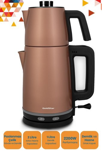 Karaca Maxi Tea XL Cam Demlikli 1700 W Plastik Gövdeli Siyah Çay Makinesi