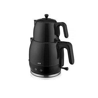 Evia Çayzade Çelik Demlikli 2200 W Işıklı Çelik Gövdeli Krem Retro Çay Makinesi