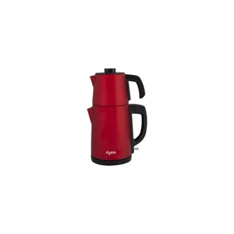 English Home CMK 6001 Çelik Demlikli 1650 W Işıklı Çelik Gövdeli Kırmızı Retro Çay Makinesi