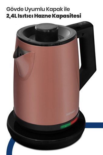 Karaca 1501 Cam Demlikli 1500 W Plastik Gövdeli Krem Turkuaz Çay Makinesi