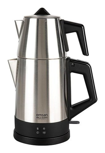 Grundig CM 4020 I Otomatik Çelik Demlikli 1800 W Işıklı Çelik Gövdeli Gri Retro Çay Makinesi