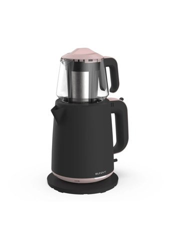 Arzum AR 3101 CC Cam Demlikli 1900 W Işıklı Cam Gövdeli Siyah Çay Makinesi