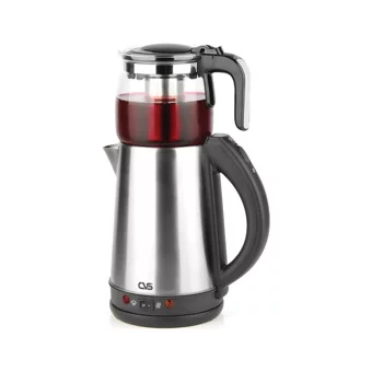 Goldmaster Joy Tea Otomatik Cam Demlikli 2000 W Işıklı Çelik Gövdeli Beyaz Retro Çay Makinesi