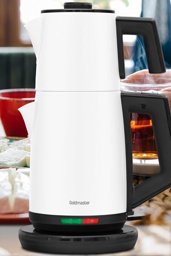 Karaca Daystar Çelik Demlikli 1500 W Plastik Gövdeli Rose Gold Siyah Çay Makinesi