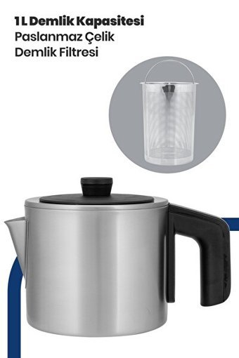 Karaca Çaysever Robotea Konuşan Otomatik Cam Demlikli 2500 W Işıklı Plastik Gövdeli Rose Gold Çay Makinesi