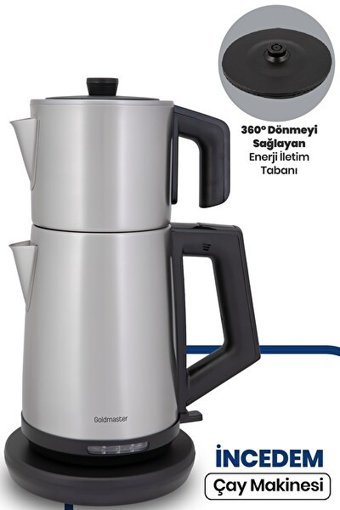Karaca Çaysever Robotea Konuşan Otomatik Cam Demlikli 2500 W Işıklı Plastik Gövdeli Rose Gold Çay Makinesi