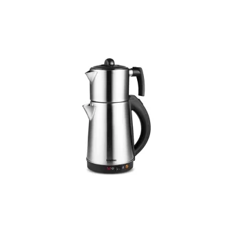 Homend 1706 Royaltea Konuşan Otomatik Çelik Demlikli 1800 W Çelik Gövdeli İnox Çay Makinesi