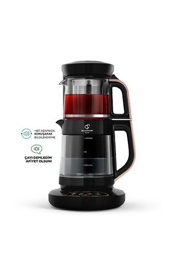 Korkmaz Demtez Çelik Demlikli 1600 W Çelik Gövdeli Mor Çay Makinesi