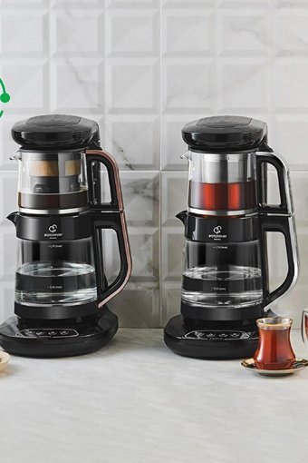 Korkmaz Demtez Çelik Demlikli 1600 W Çelik Gövdeli Mor Çay Makinesi