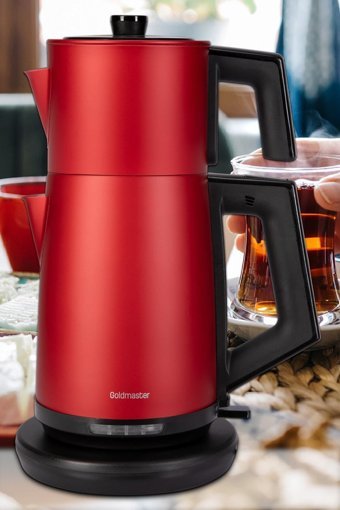 Karaca Daystar Çelik Demlikli 1500 W Işıklı Çelik Gövdeli Beyaz Çay Makinesi