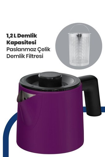 Karaca 2200 W Işıklı Cam Gövdeli Şeffaf Çay Makinesi