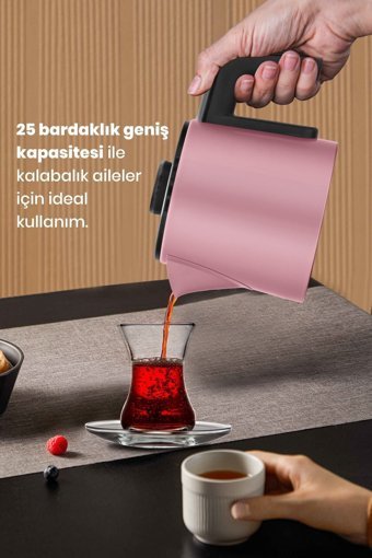 Karaca Keyfi Çay Çelik Demlikli 1650 W Çelik Gövdeli Blue Çay Makinesi
